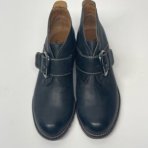 Black Leather Ankle Boots Chelsea Booties Side Buckle Women Size 8M by Sofft NEW